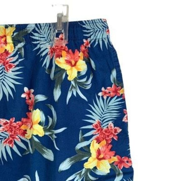 Tommy Bahama Mens Large Blue 100% Cotton Flower Design Drawstring Shorts - Picture 5 of 12